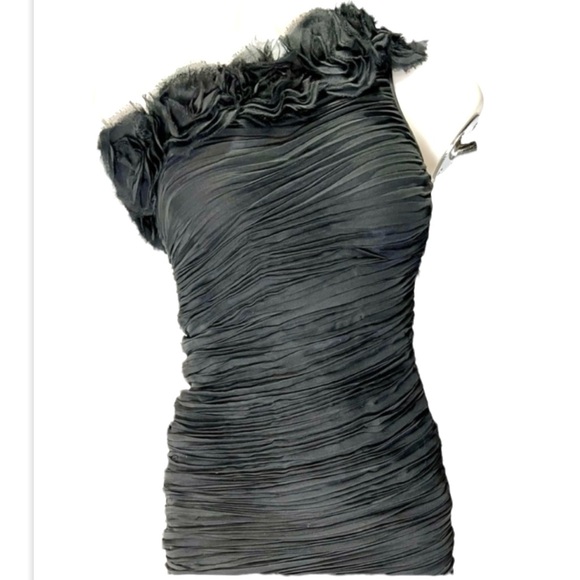 Calvin Klein SILK One Shoulder Cocktail Mini Party 2 NWT Prom Wedding - Picture 2 of 12